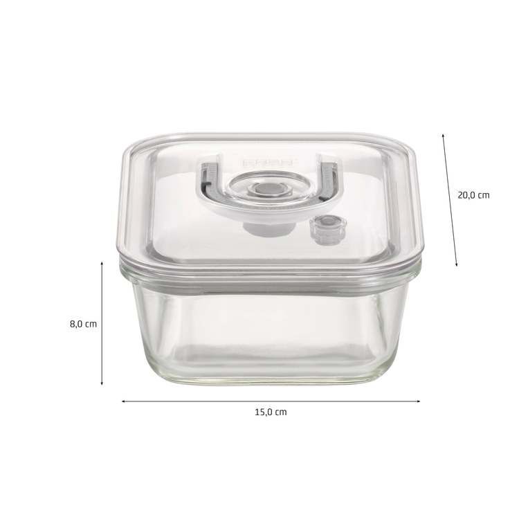 Vakuumbehållarsats (Glas) 4-pack med pump