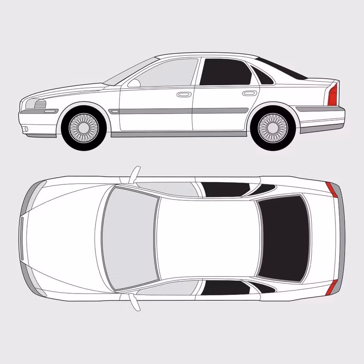 Färdigskuren solfilm till Volvo S80 | 1998-2006