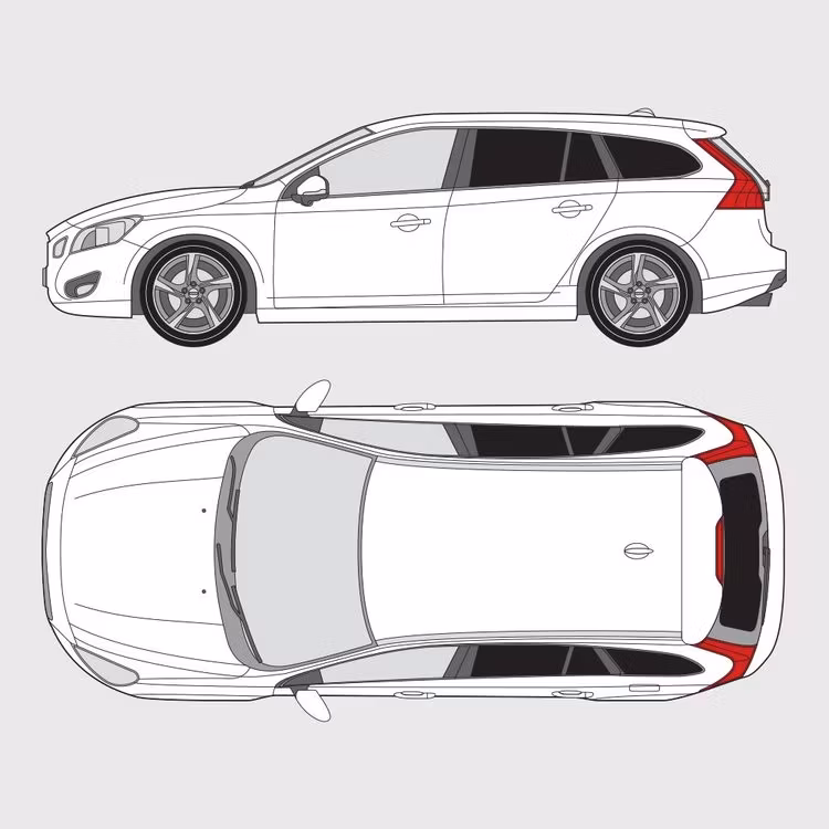 Färdigskuren solfilm till Volvo V60 | 2010-2018