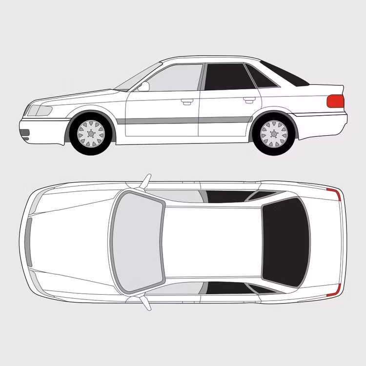 Färdigskuren solfilm till Audi A6 4-dörrar | 1994-1997