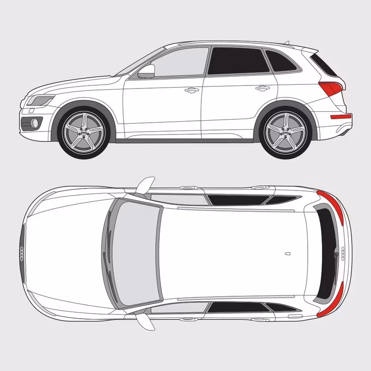 Färdigskuren solfilm till Audi Q5 | 2008-2016