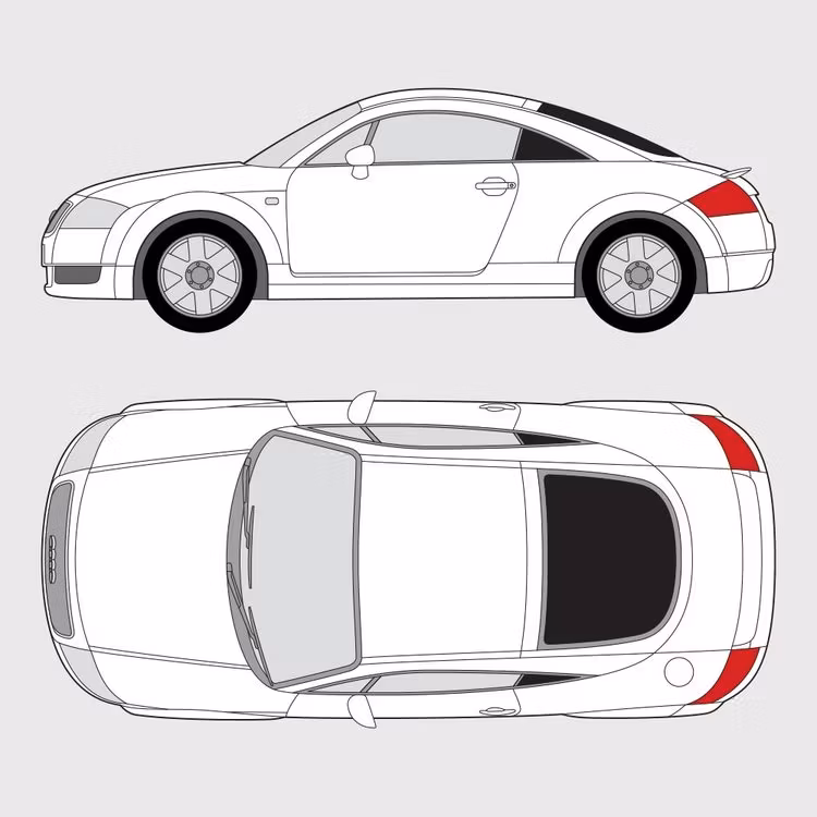 Färdigskuren solfilm till Audi TT Coupe | 1998-2006