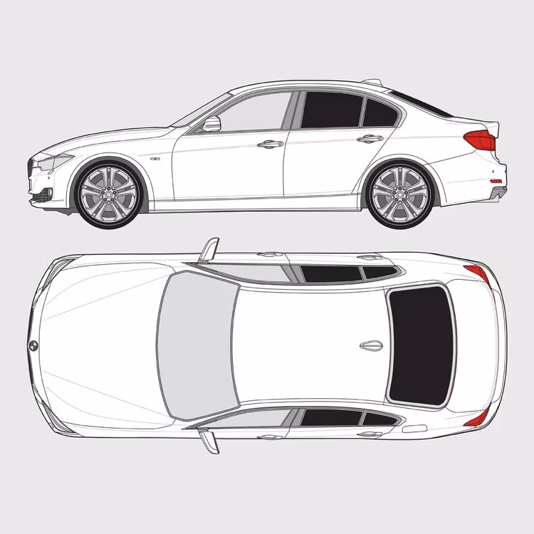 Färdigskuren solfilm till BMW 3 Serie 4-dörrar F30 | 2012-2019