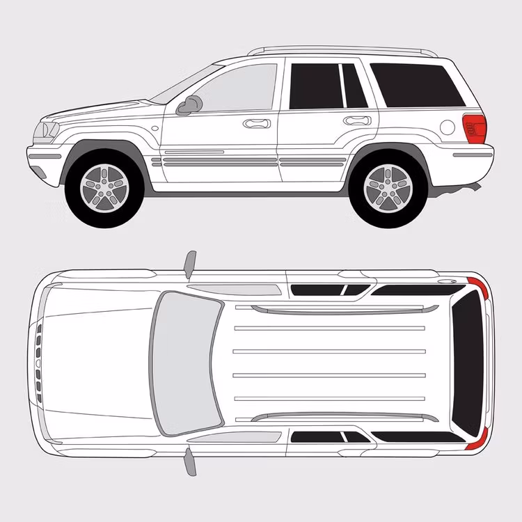 Färdigskuren solfilm till Jeep Grand Cherokee | 1999-2005