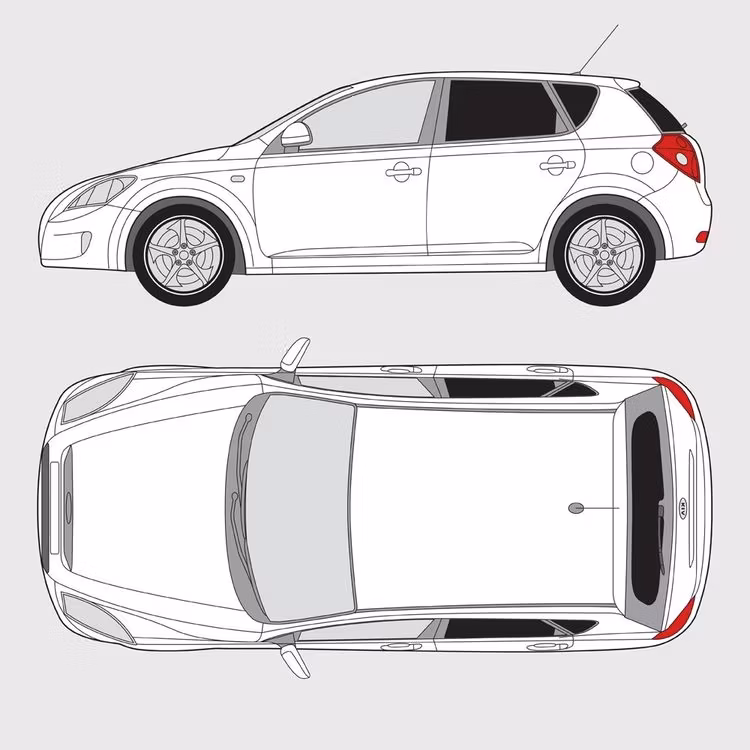 Färdigskuren solfilm till Kia Ceed 5-dörrar | 2006-2012