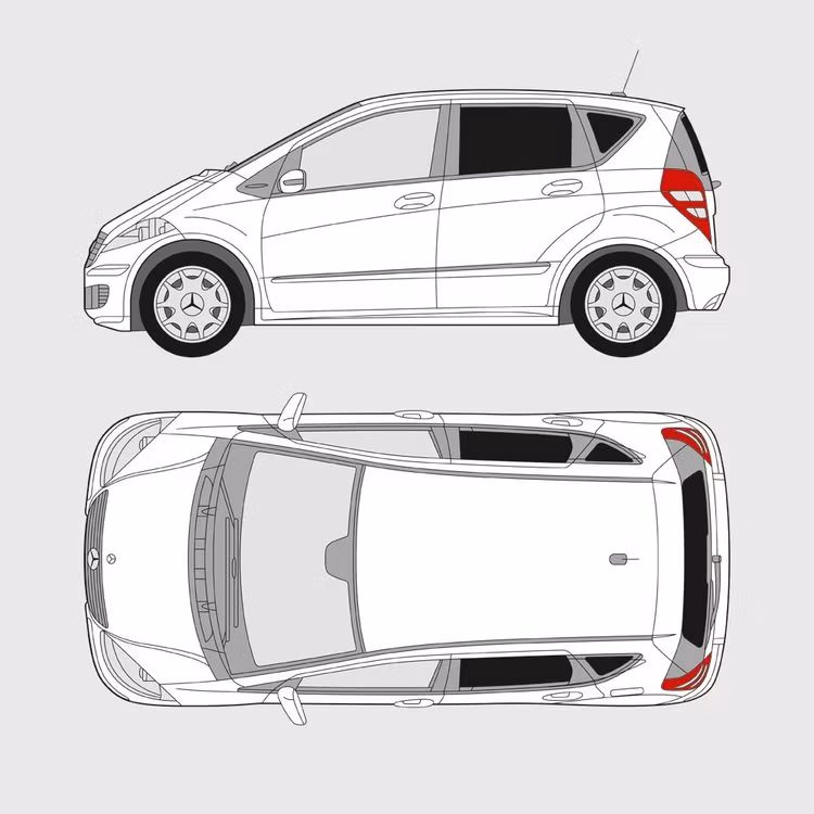 Färdigskuren solfilm till Mercedes A-Klass | 2004-2012
