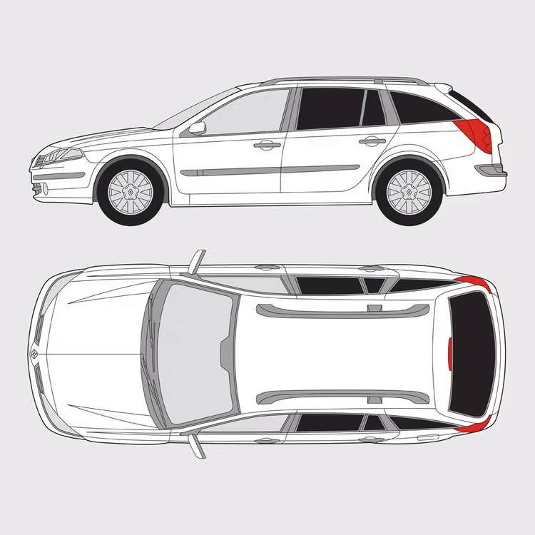 Färdigskuren solfilm till Renault Laguna kombi | 2001-2007