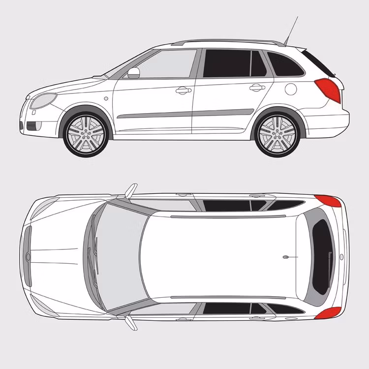 Färdigskuren solfilm till Skoda Fabia kombi | 2007-2014