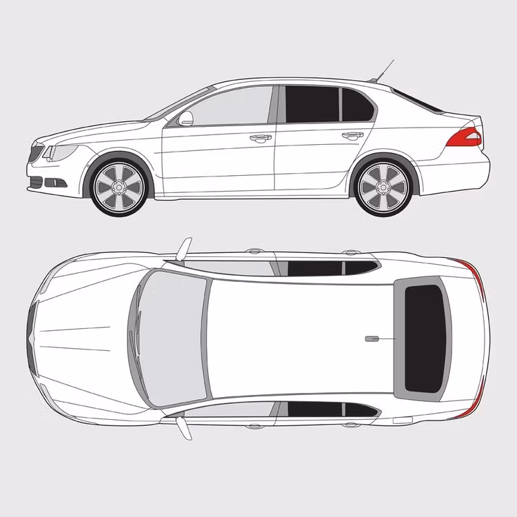 Färdigskuren solfilm till Skoda Superb 5-dörrar | 2008-2015