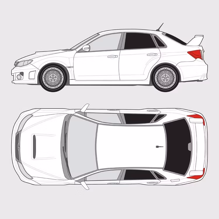 Färdigskuren solfilm till Subaru Impreza 4-dörrar | 2011-2015