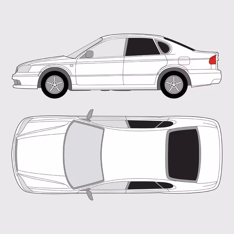 Färdigskuren solfilm till Subaru Legacy 4-dörrar | 1999-2003