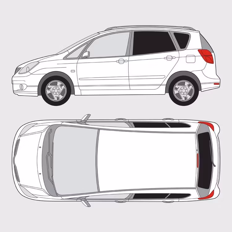 Färdigskuren solfilm till Toyota Corolla Verso | 2001-2004