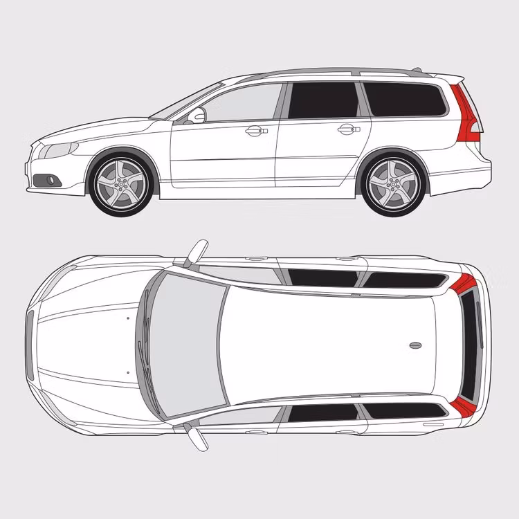 Färdigskuren solfilm till Volvo V70 | 2008-2018