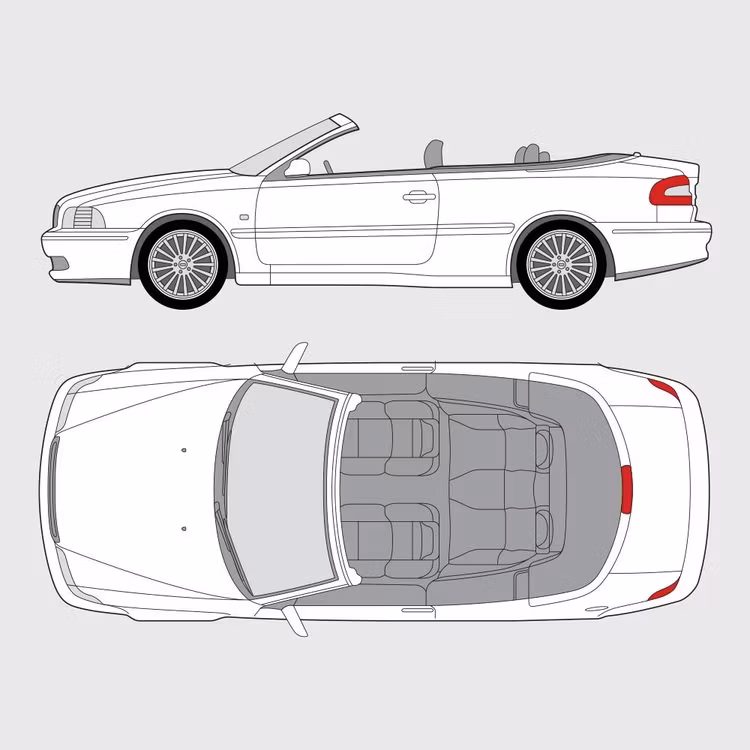 Färdigskuren solfilm till Volvo C70 Cab | 2005-2013