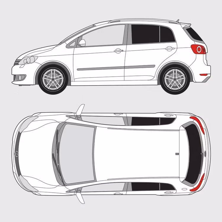 Färdigskuren solfilm till Volkswagen Golf Plus | 2008-2014