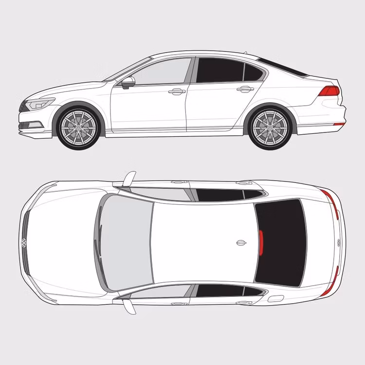 Färdigskuren solfilm till Volkswagen Passat 4-dörrar | 2014-2023