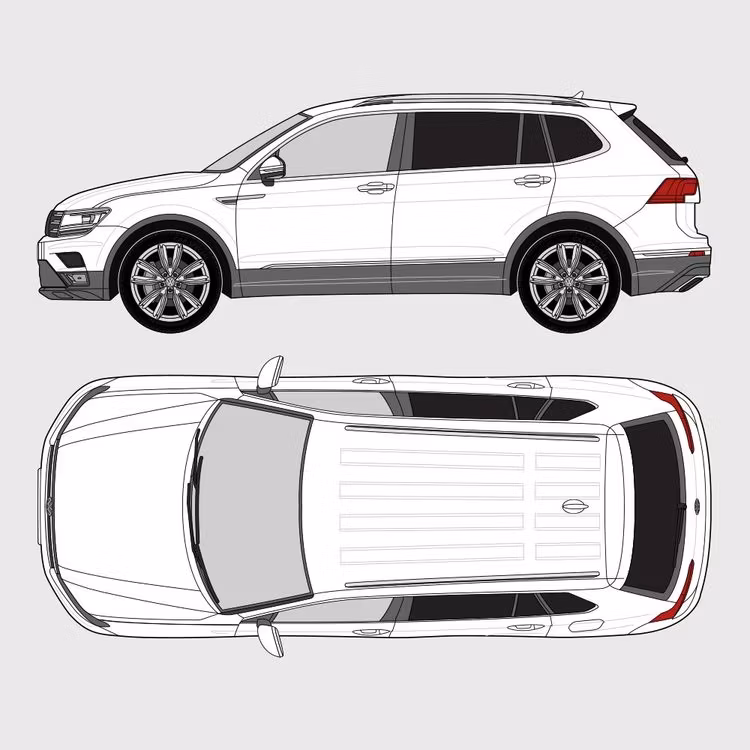 Färdigskuren solfilm till Volkswagen Tiguan Allspace | 2017