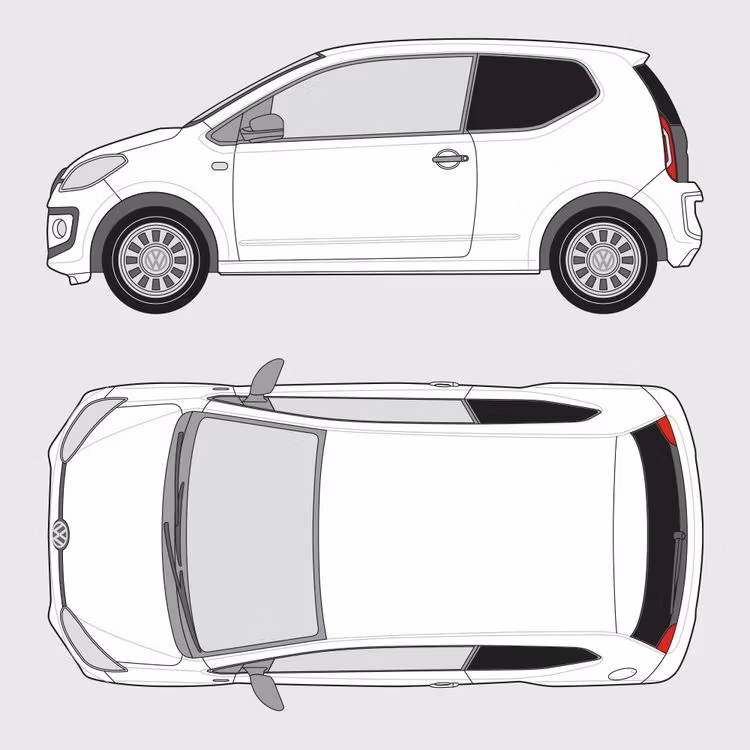 Färdigskuren solfilm till Volkswagen UP 3-dörrar | 2011-2016