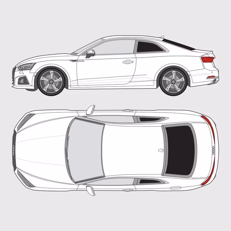 Färdigskuren solfilm till Audi A5 Coupé | 2016-