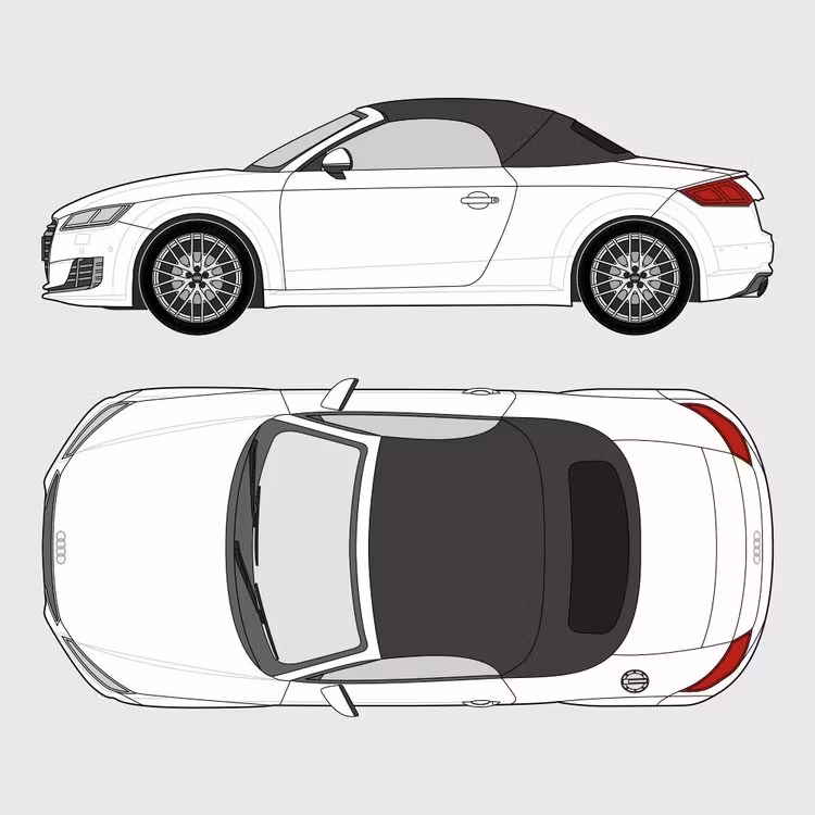 Färdigskuren solfilm till Audi TT Roadster | 2016-