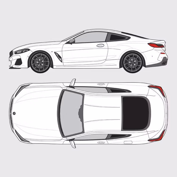 Färdigskuren solfilm till BMW 8 Serie Coupe G15 | 2018-