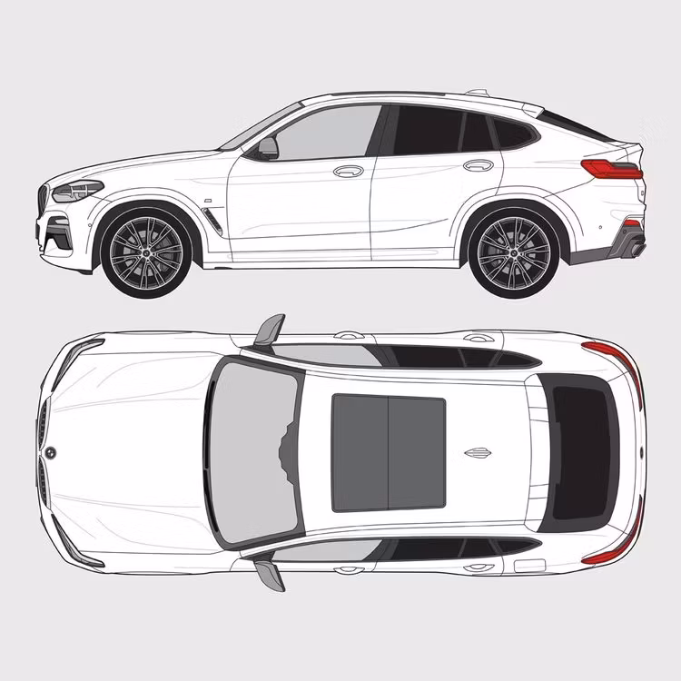 Färdigskuren solfilm till BMW X4 G02 2018-