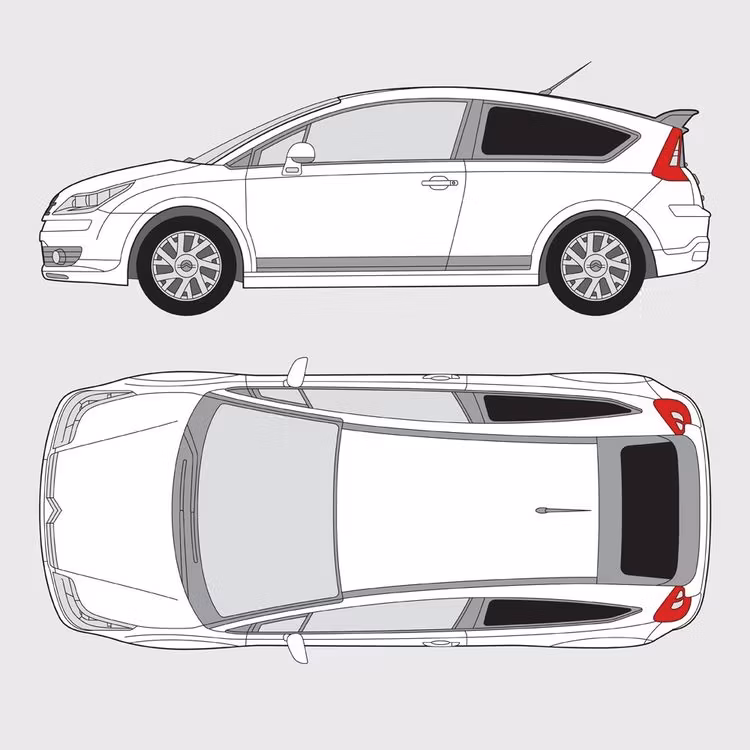 Färdigskuren solfilm till Citroën C4 3-dörrar | 2004-2010