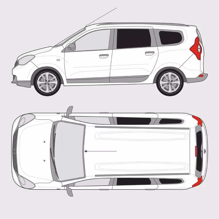 Färdigskuren solfilm till Dacia Lodgy | 2012-