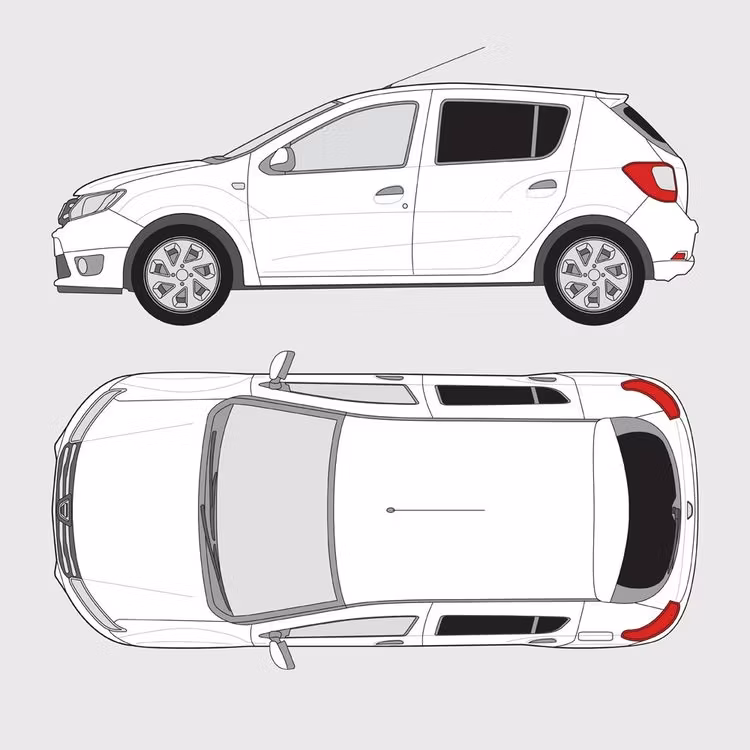 Färdigskuren solfilm till Dacia Sandero | 2012-2020