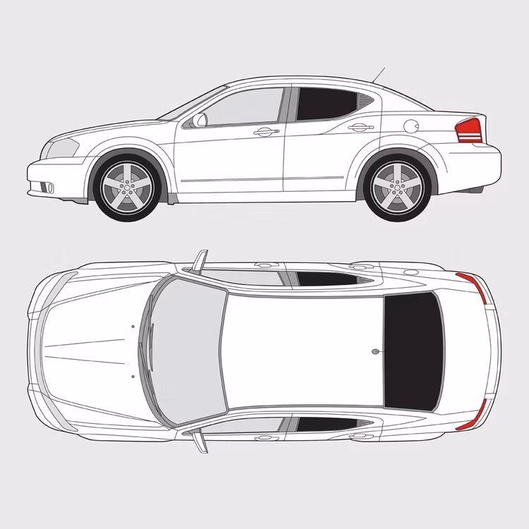 Färdigskuren solfilm till Dodge Avenger | 2007-2012