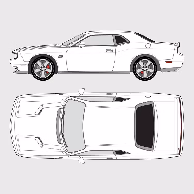 Färdigskuren solfilm till Dodge Challenger | 2008-2018