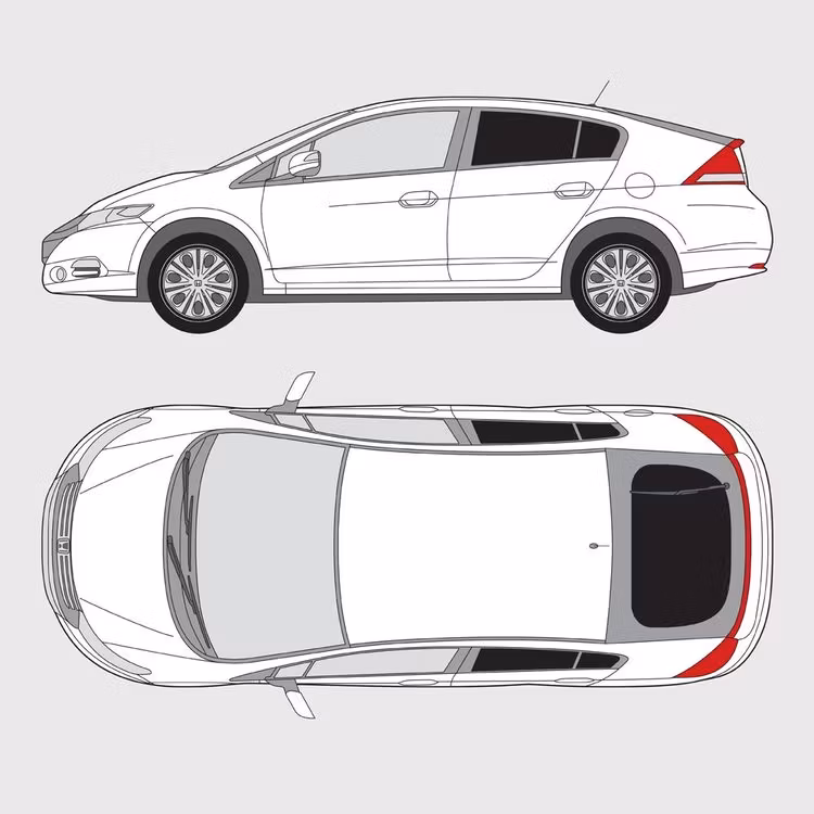 Färdigskuren solfilm till Honda Insight | 2010-