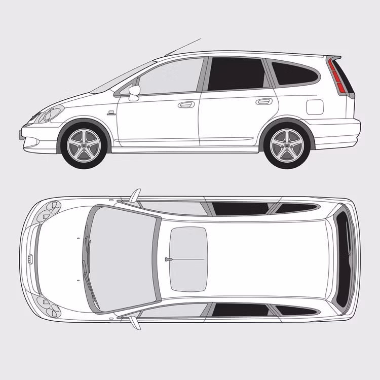 Färdigskuren solfilm till Honda Stream | 2004-