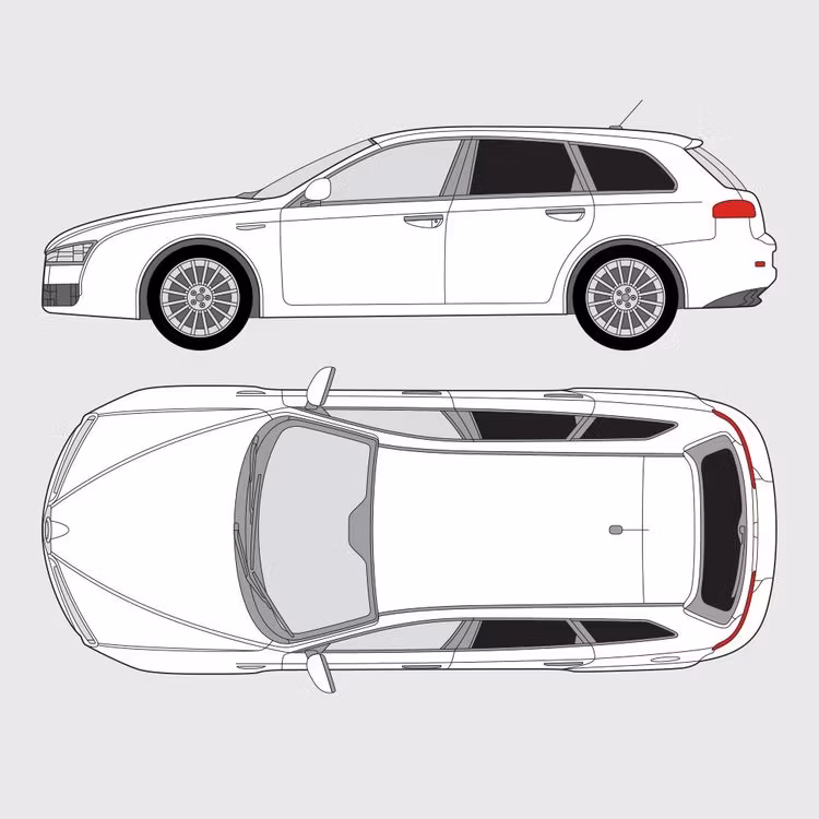 Färdigskuren solfilm till Alfa Romeo 159 Sportwagon | 2004-2011