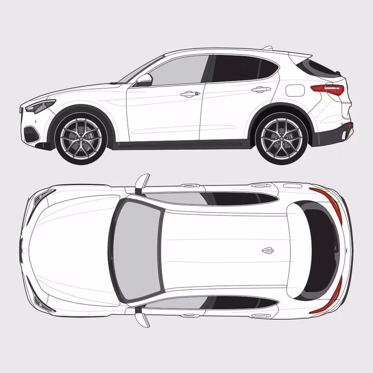 Färdigskuren solfilm till Alfa Romeo Stelvio | 2017-