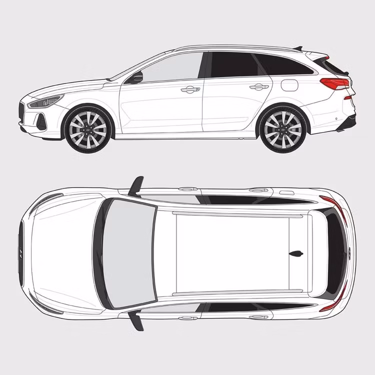 Färdigskuren solfilm till Hyundai i30 kombi | 2017-