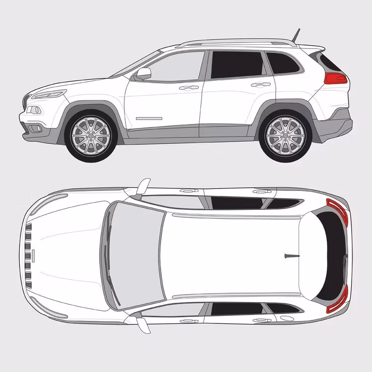 Färdigskuren solfilm till Jeep Cherokee | 2013-