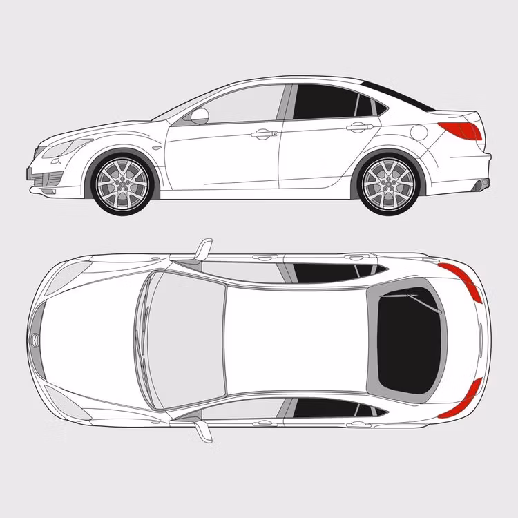 Färdigskuren solfilm till Mazda 6 5-dörrar | 2008-2012