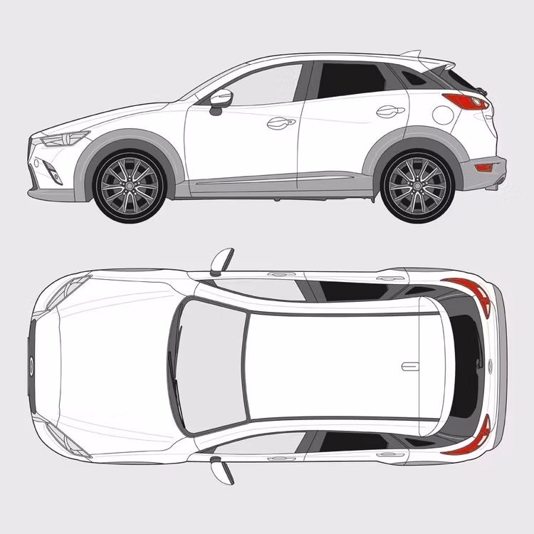 Färdigskuren solfilm till Mazda CX-3 | 2015-
