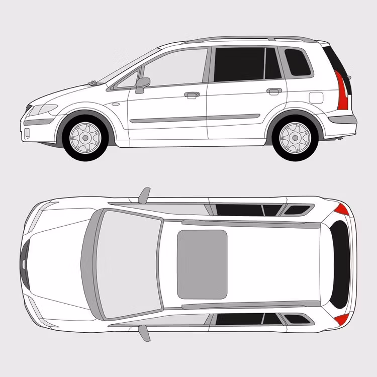 Färdigskuren solfilm till Mazda Premacy | 1999-2005