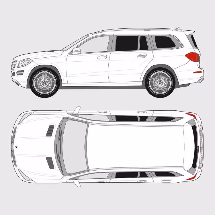 Färdigskuren solfilm till Mercedes GL | 2012-2016