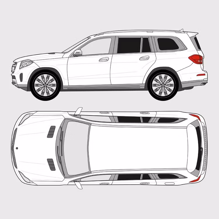 Färdigskuren solfilm till Mercedes GLS | 2015-2019