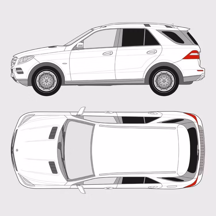 Färdigskuren solfilm till Mercedes M-Klass | 2011-2015