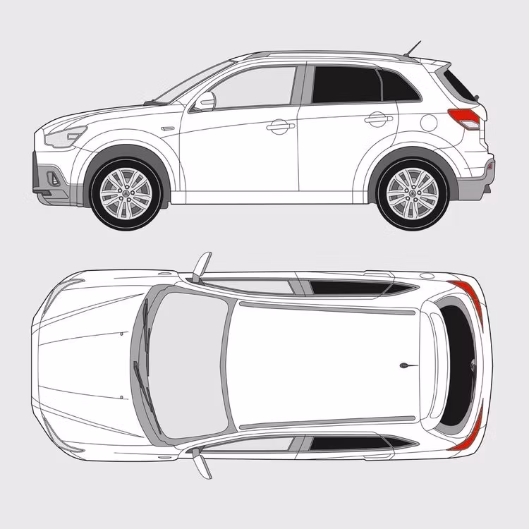 Färdigskuren solfilm till Mitsubishi ASX | 2010-2017