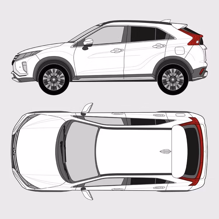 Färdigskuren solfilm till Mitsubishi Eclipse Cross | 2018-