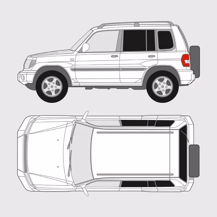 Färdigskuren solfilm till Mitsubishi Pajero Pinin | 1998-2006