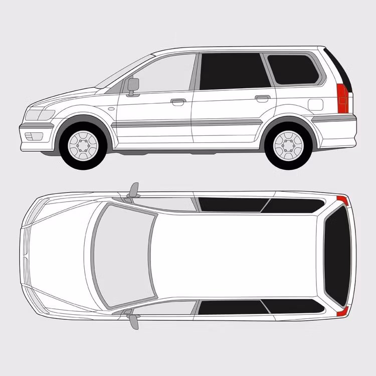 Färdigskuren solfilm till Mitsubishi Space Wagon | 1998-2004