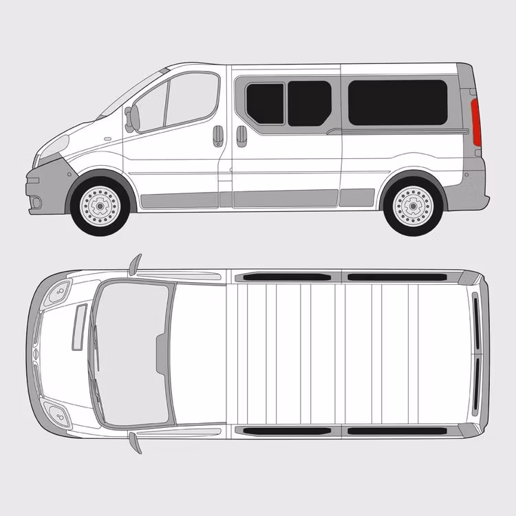 Färdigskuren solfilm till Nissan Primastar kombi | 2001-2014