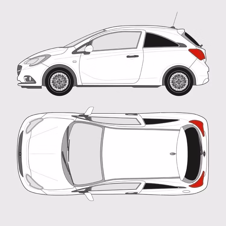 Färdigskuren solfilm till Opel Corsa 3-dörrar | 2014-2019