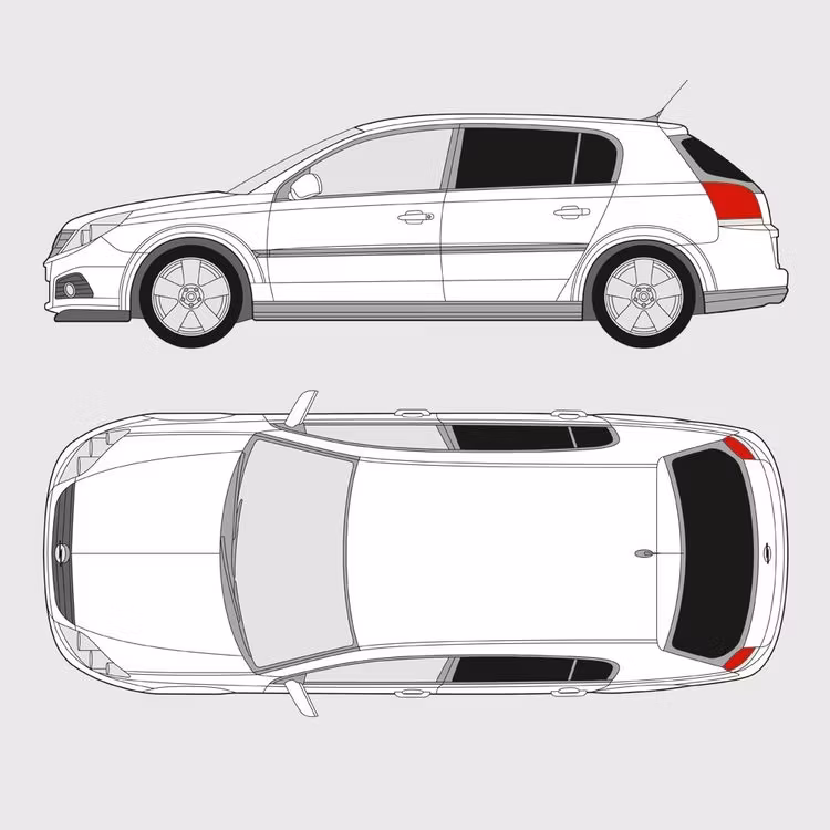 Färdigskuren solfilm till Opel Signum | 2003-2008